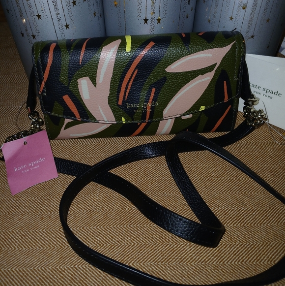 Bnwt Authentic Kate Spade New York Eva Modern Feather Wallet/ Clutch/ Crossbody - Picture 6 of 10